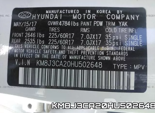 KM8J3CA20HU502648 фото 9