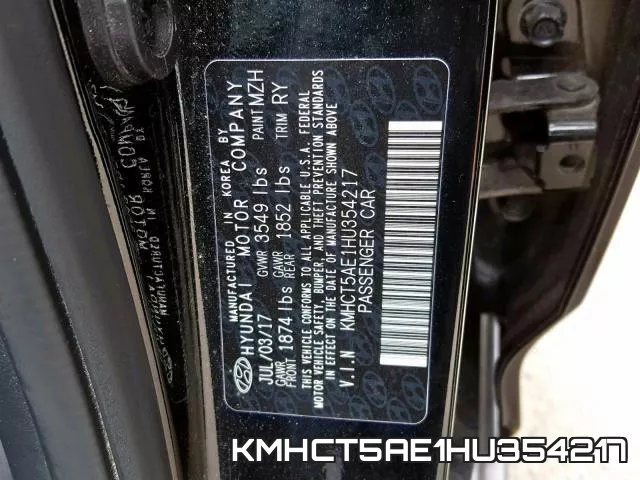 KMHCT5AE1HU354217 фото 2