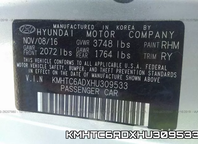 KMHTC6ADXHU309533 фото 10