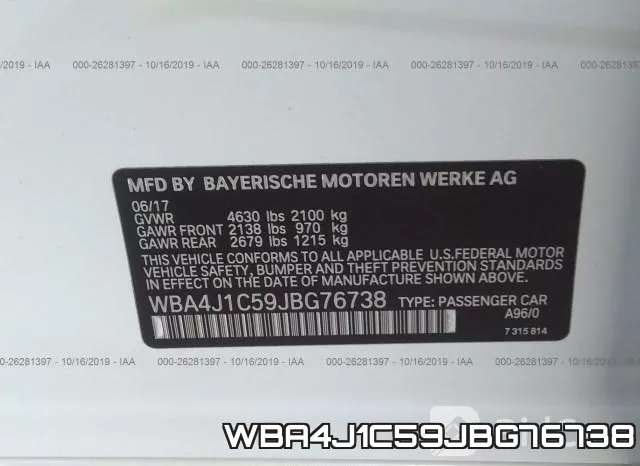 WBA4J1C59JBG76738 фото 10