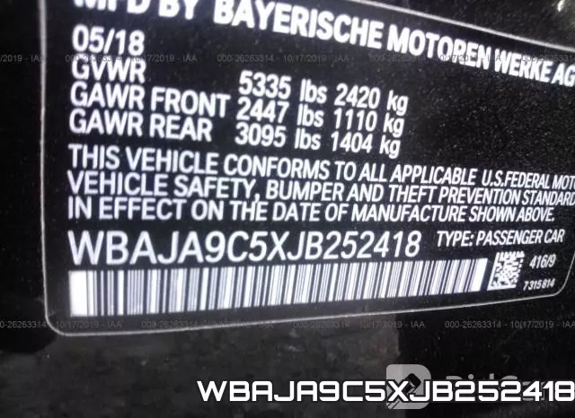 WBAJA9C5XJB252418 фото 10