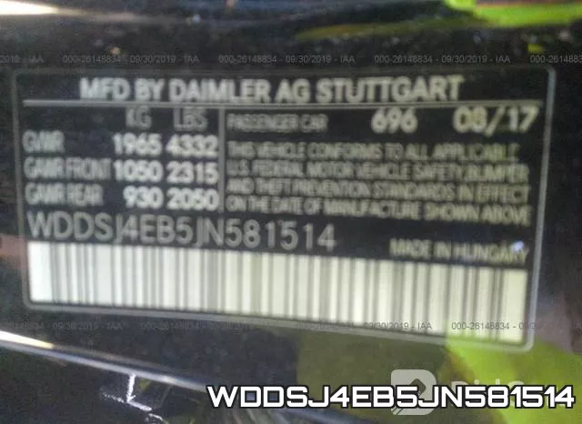WDDSJ4EB5JN581514 фото 9