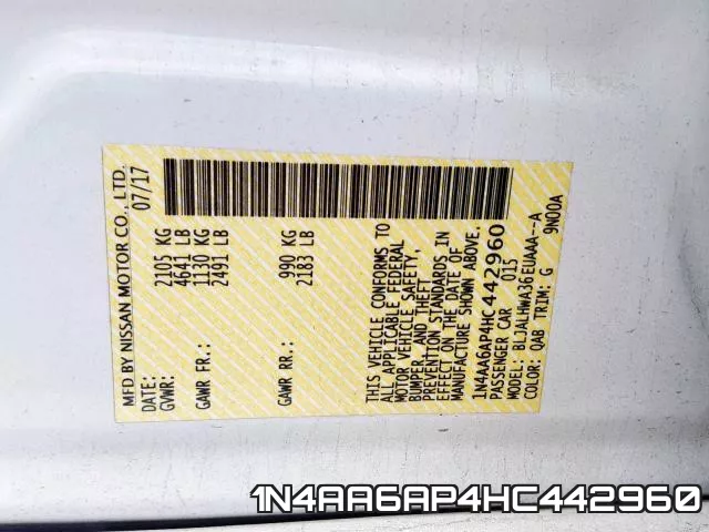 1N4AA6AP4HC442960 фото 2