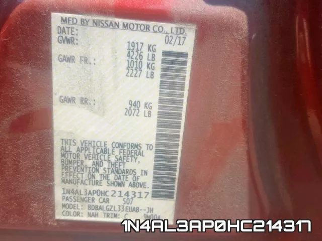 1N4AL3AP0HC214317 фото 2