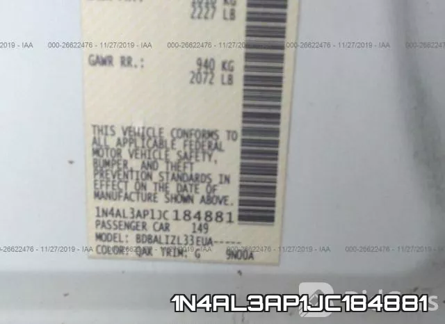 1N4AL3AP1JC184881 фото 10