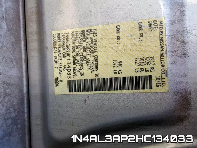 1N4AL3AP2HC134033 фото 2