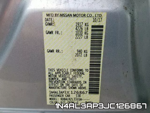 1N4AL3AP3JC126867 фото 2