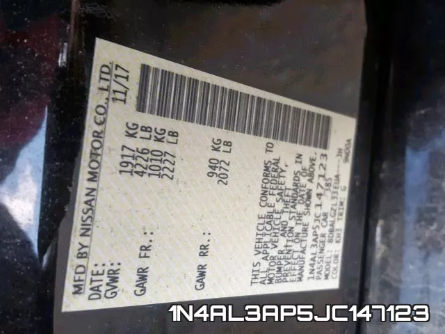 1N4AL3AP5JC147123 фото 2