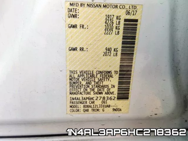1N4AL3AP6HC278362 фото 2