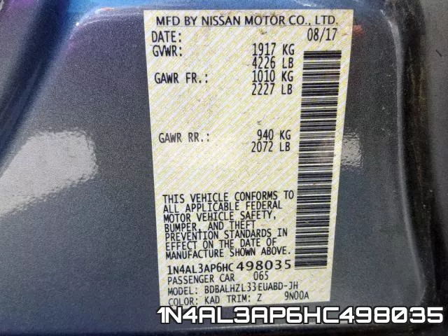 1N4AL3AP6HC498035 фото 2