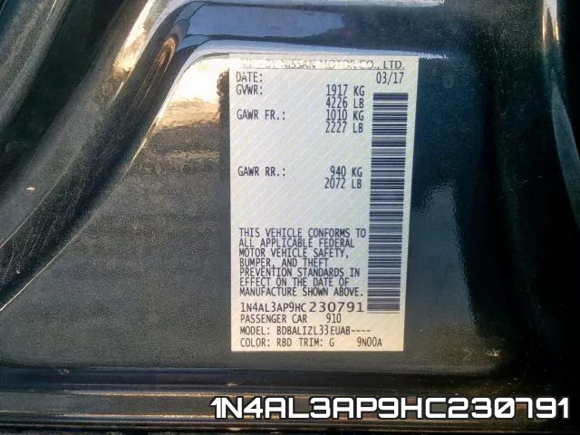 1N4AL3AP9HC230791 фото 2