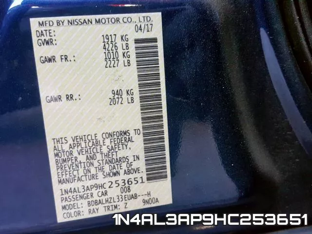 1N4AL3AP9HC253651 фото 2