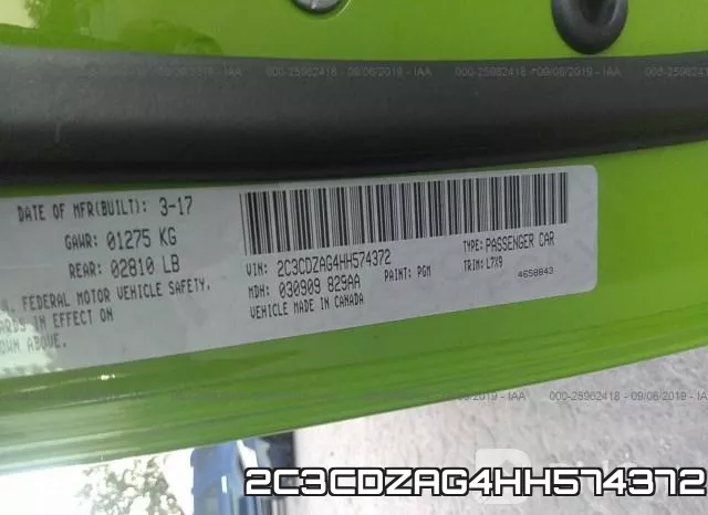 2C3CDZAG4HH574372 фото 9