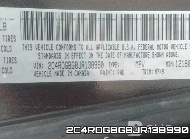 2C4RDGBG8JR138990 фото 10
