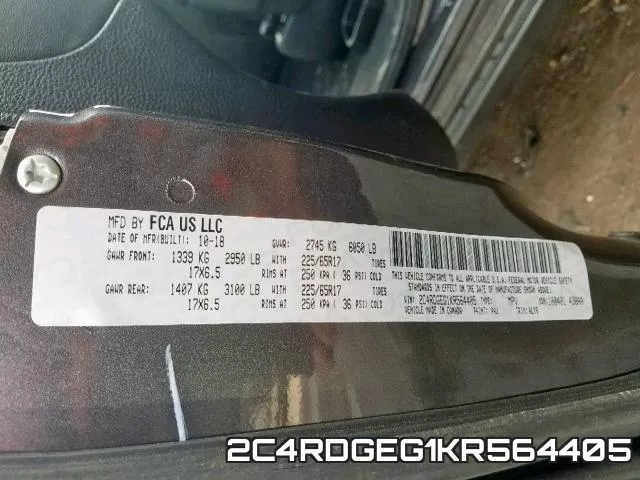 2C4RDGEG1KR564405 фото 2