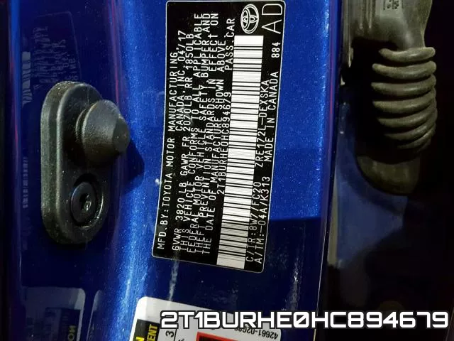 2T1BURHE0HC894679 фото 2