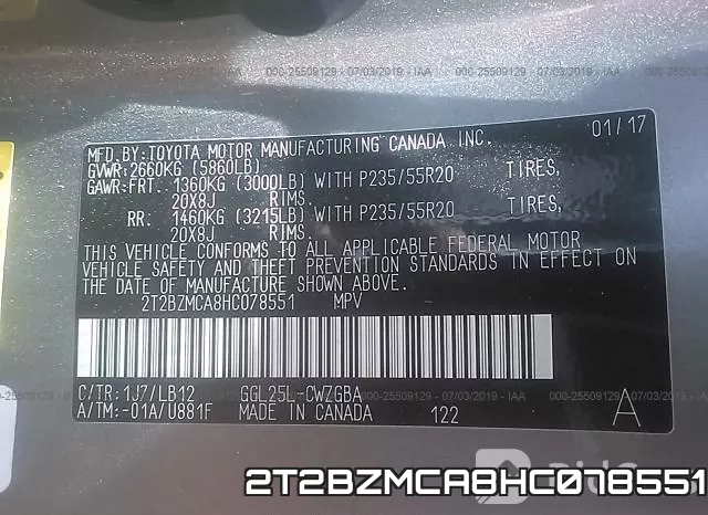 2T2BZMCA8HC078551 фото 10