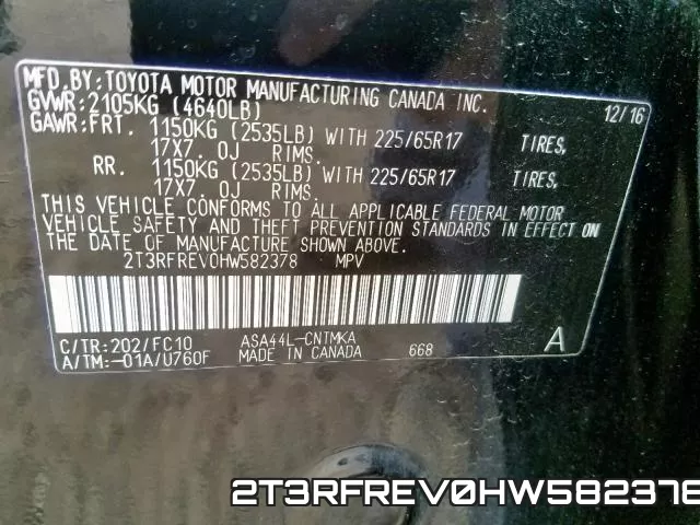 2T3RFREV0HW582378 фото 2