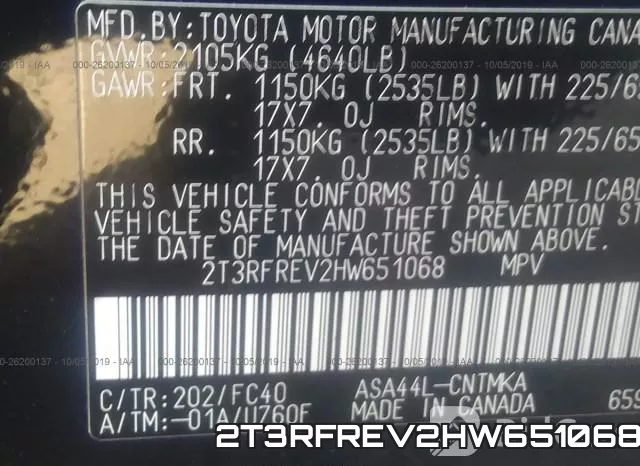 2T3RFREV2HW651068 фото 9