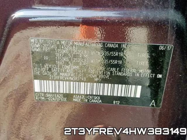 2T3YFREV4HW383149 фото 2