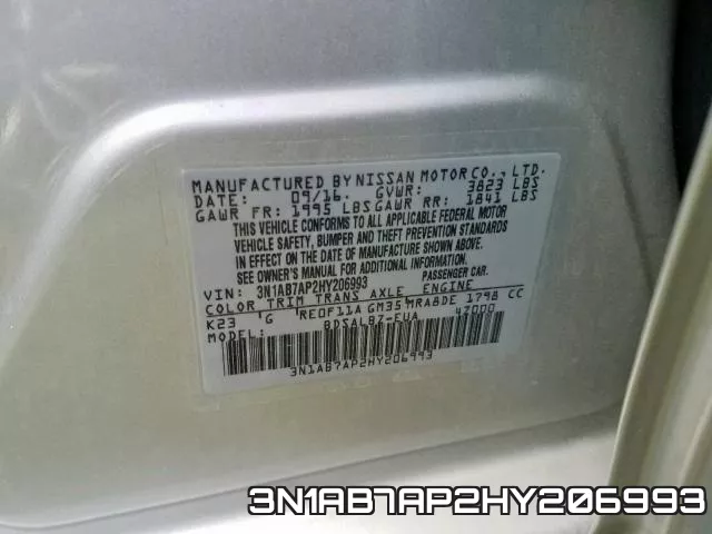 3N1AB7AP2HY206993 фото 2