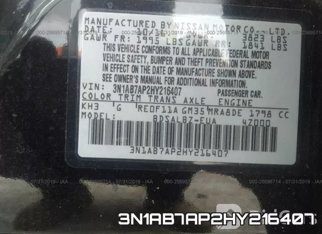 3N1AB7AP2HY216407 фото 10