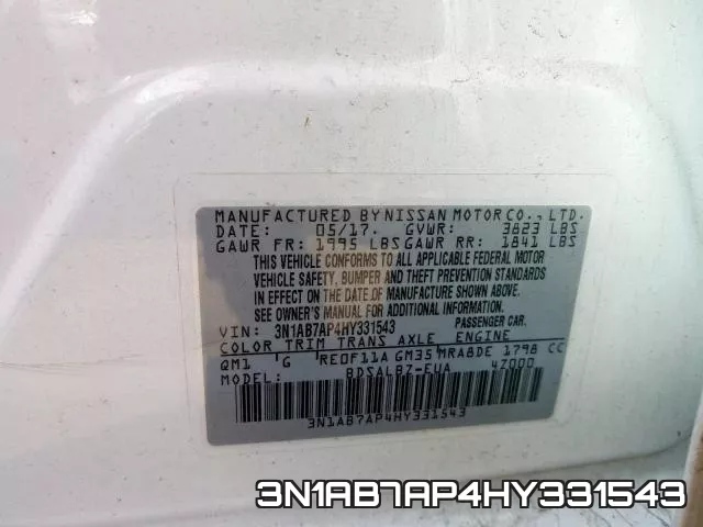 3N1AB7AP4HY331543 фото 2