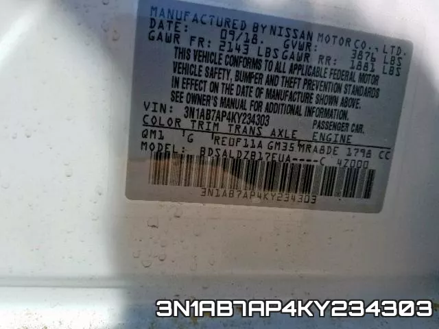 3N1AB7AP4KY234303 фото 2