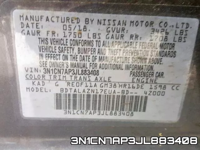 3N1CN7AP3JL883408 фото 2