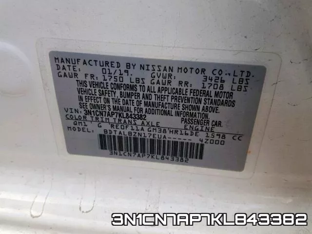 3N1CN7AP7KL843382 фото 2