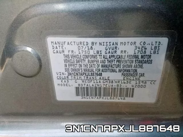 3N1CN7APXJL887648 фото 2