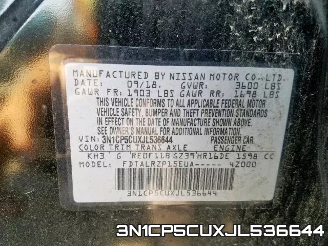 3N1CP5CUXJL536644 фото 2