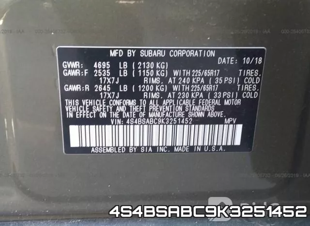 4S4BSABC9K3251452 фото 10