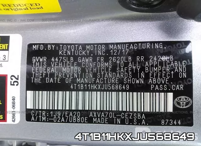 4T1B11HKXJU568649 фото 10