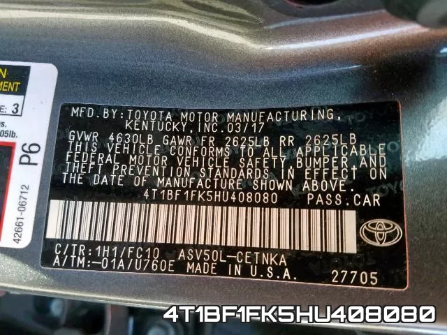 4T1BF1FK5HU408080 фото 2