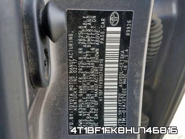 4T1BF1FK8HU746816 фото 2