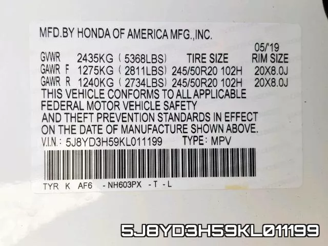 5J8YD3H59KL011199 фото 2