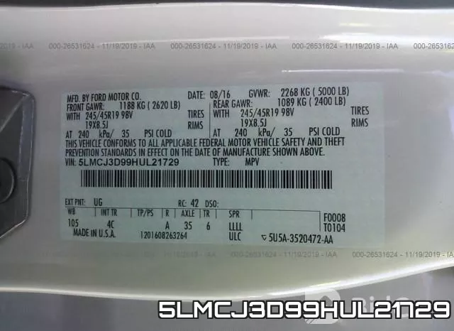 5LMCJ3D99HUL21729 фото 10