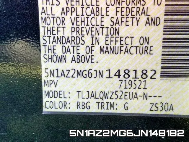 5N1AZ2MG6JN148182 фото 2