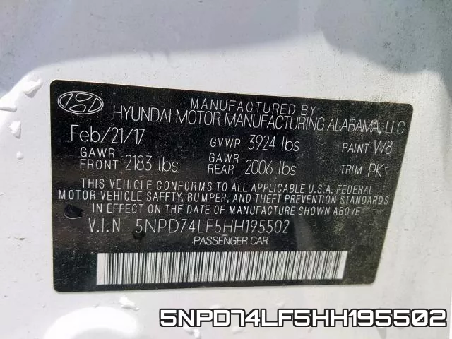 5NPD74LF5HH195502 фото 2