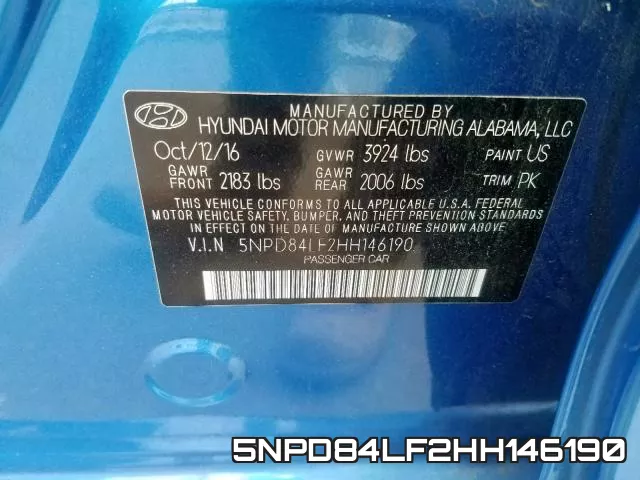 5NPD84LF2HH146190 фото 2