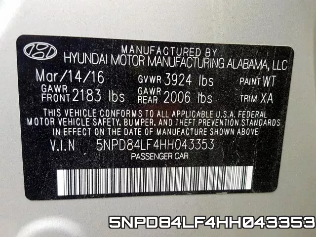 5NPD84LF4HH043353 фото 2