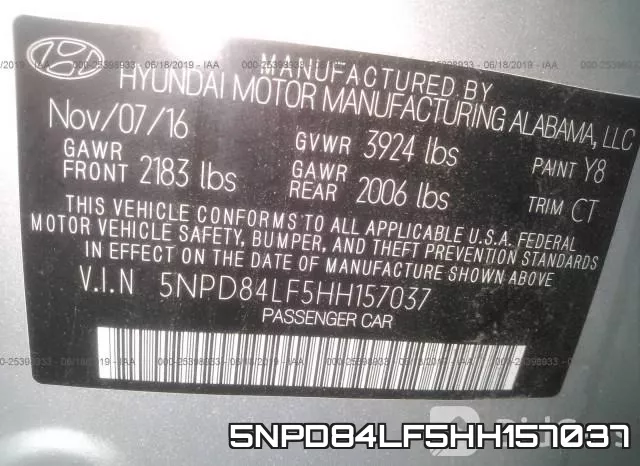 5NPD84LF5HH157037 фото 9