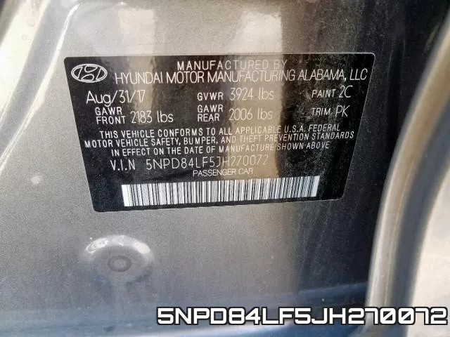 5NPD84LF5JH270072 фото 2