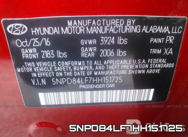 5NPD84LF7HH151725 фото 10