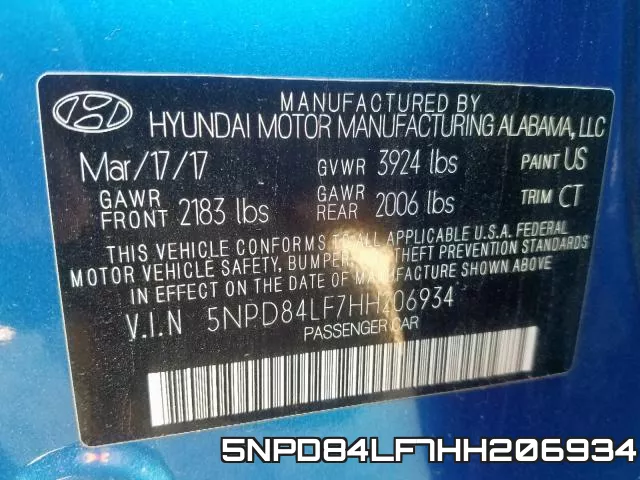5NPD84LF7HH206934 фото 2