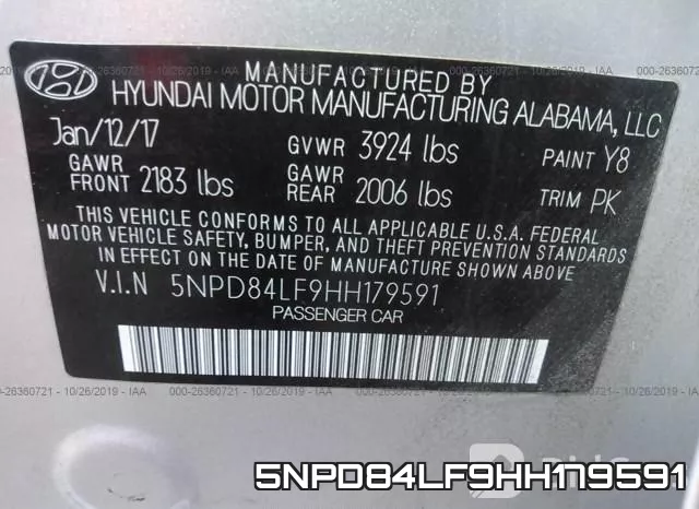 5NPD84LF9HH179591 фото 10