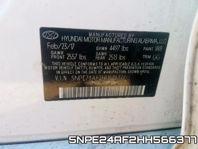 5NPE24AF2HH566377 фото 2