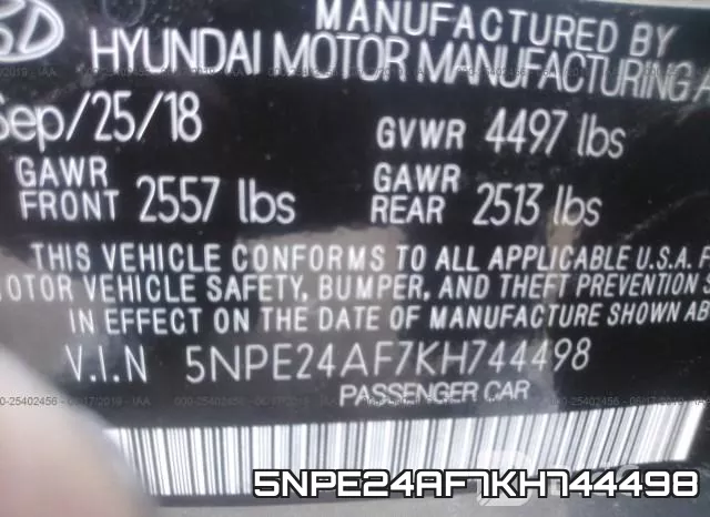 5NPE24AF7KH744498 фото 10