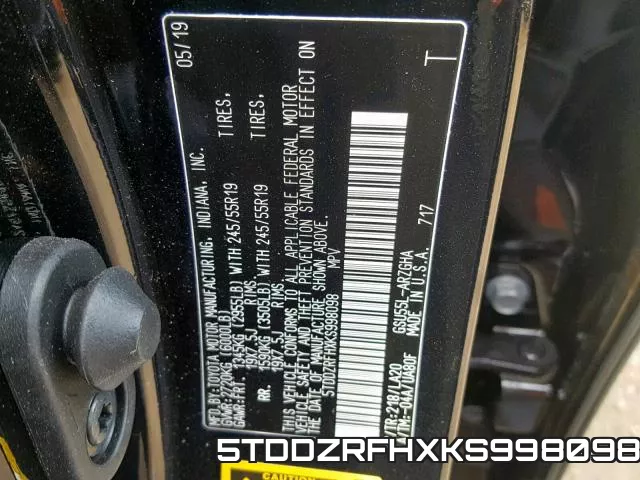 5TDDZRFHXKS998098 фото 2